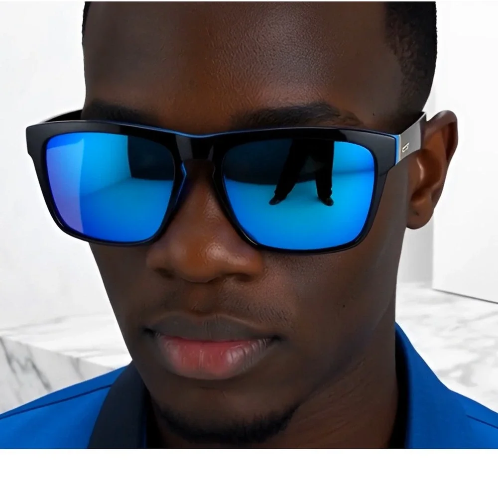 Polarized Sunglasses Men‎ Driving Fishing Blue Mirror Lens Outdoor Sport Gafas